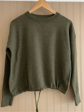 Nicole Miller New York 100% Extra Fine Merino Wool Green Sweater Women’s Large